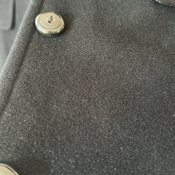 COLE HAAN | Black Trench Coat with Notched Lapel - Picture 6 of 16